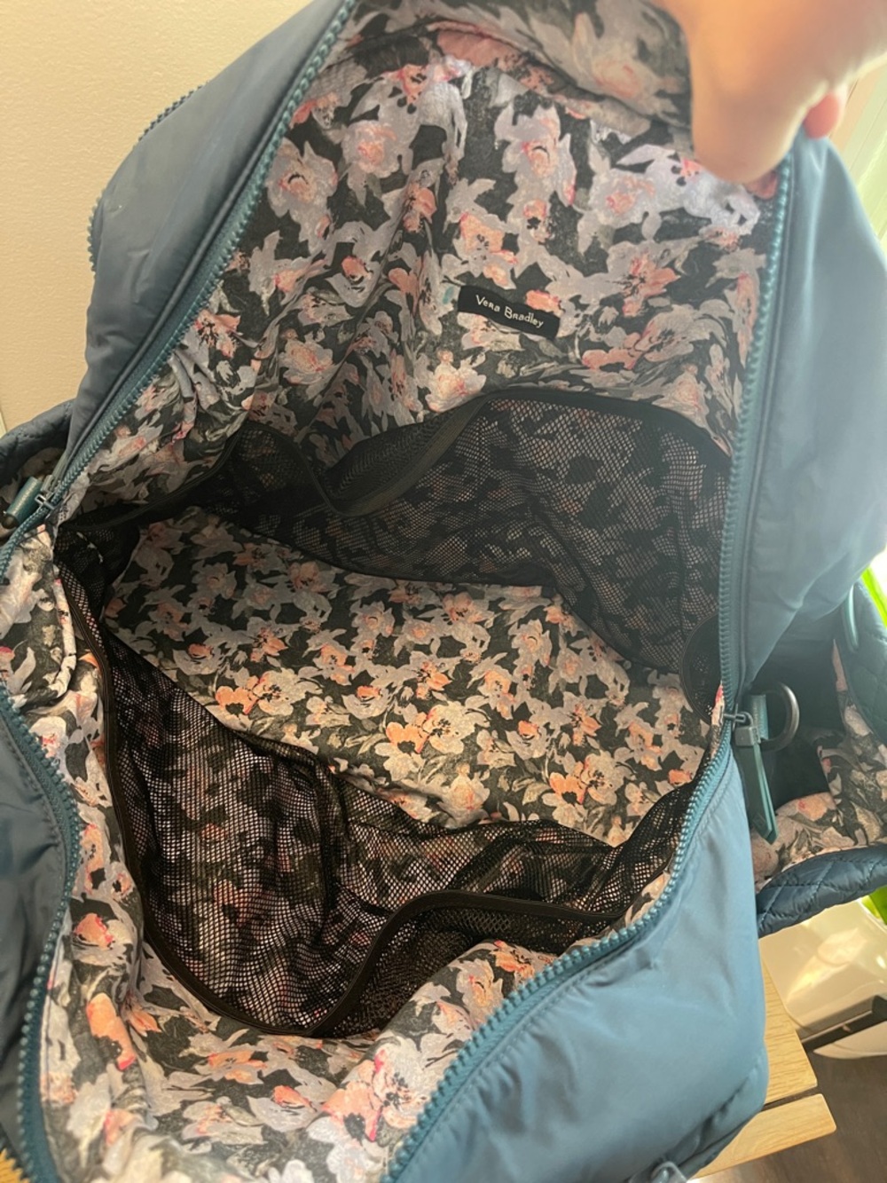Vera Bradley Quilted Nylon Deep Teal Travel Bag - Picture 6 of 8